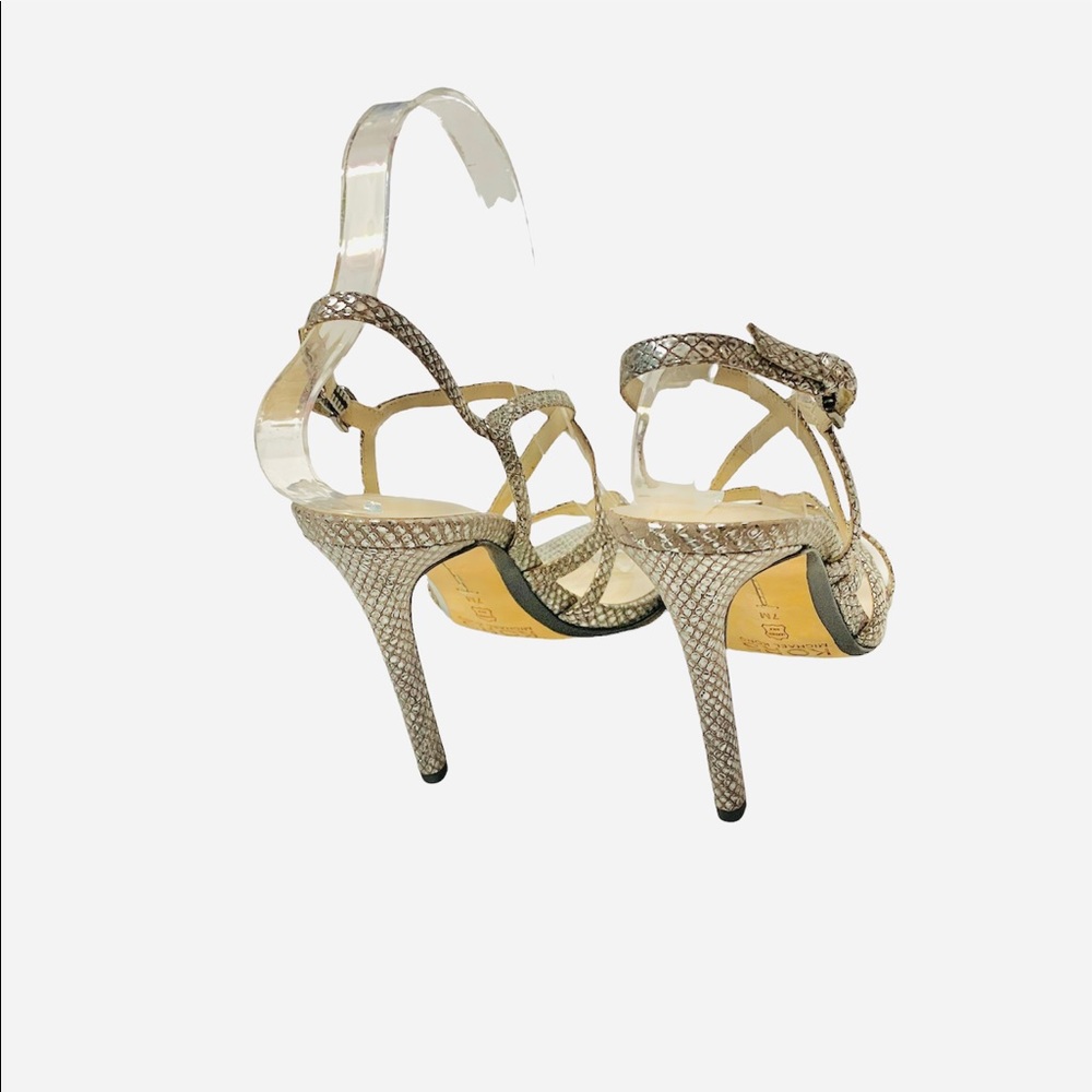 Micheal Kors Metallic Ankle Strap Heels - Picture 4 of 6
